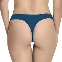 THE BLAZZE Women's Thong Low Rise Sexy Solid G-String Thong Bikini T-String Sexy Lingerie Panties Briefs (X-Large(38?/95cm - Chest), Royal Blue+Pink)-thumb3