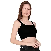 THE BLAZZE 1044 Women's Summer Basic Sexy Strappy Sleeveless Crop Top (X-Large, Black)-thumb4