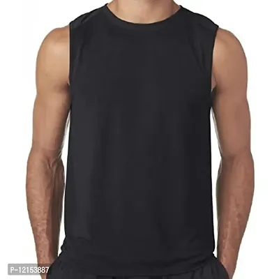 THE BLAZZE Mens Moisture Wicking Muscle Tank Top Shirt (Large, Black)