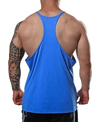 THE BLAZZE Men's Gym Stringer Tank Top Bodybuilding Athletic Workout Muscle Fitness Vest (S, Royal Blue)-thumb3