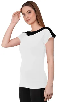 THE BLAZZE 1330 Women's Cotton Regular Fit Round Neck Half Sleeve Utility T-Shirts for Women Combo (Medium, Color_08)-thumb3