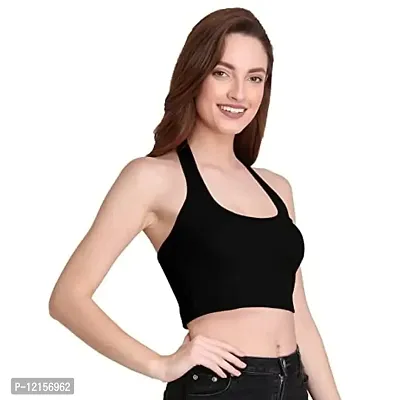 THE BLAZZE 1294 Sexy Women's Tank Crop Tops Bustier Bra Vest Crop Top Bralette Blouse Top for Womens (XX-Large, Black)