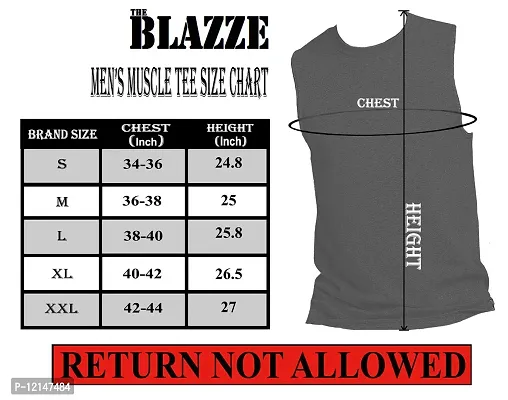 THE BLAZZE-Mens-Stringers-Muscle-TEE(Black+Dark Grey) Pack of 2 (XL - 95cm - 42inch)-thumb3