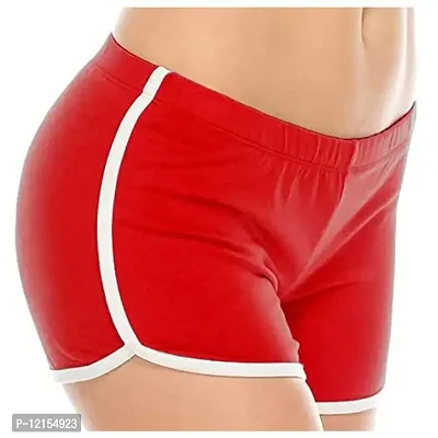 THE BLAZZE 1010 Cute Nightwear Sexy Shorts for Women (Red, M)