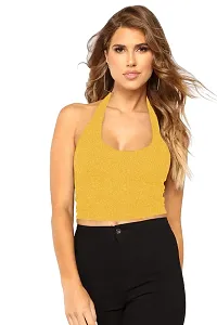 THE BLAZZE 1294 Crop Top for Women (X-Large, Yellow Melange)-thumb4