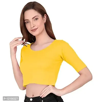 THE BLAZZE 1055 Crop Tops for Women (Medium, Yellow)-thumb6