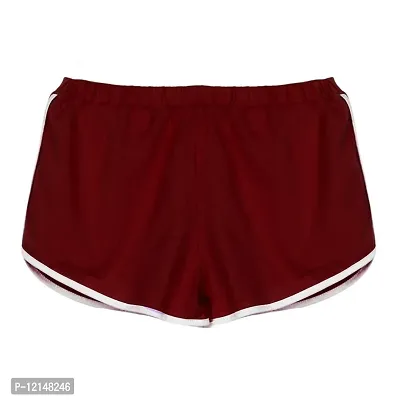 THE BLAZZE Women Sports Shorts Gym Workout Yoga Short Pack of 2 (S, Green+Maroon)-thumb4