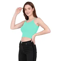 THE BLAZZE 1002 Women's Sleeveless Crop Tops Sexy Strappy Tees (Small(30-32), R - Mint)-thumb3