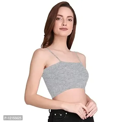 THE BLAZZE 1290 Crop Top for Women (Large, Grey)-thumb4