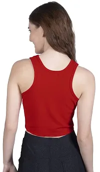 THE BLAZZE 1004 Women's Round Neck Sleeveless Crop Top-thumb1