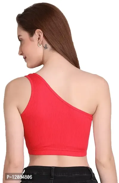 THE BLAZZE Women's Sleeveless Crop Tops Sexy Strappy Tees (X-Large, Coral)-thumb3