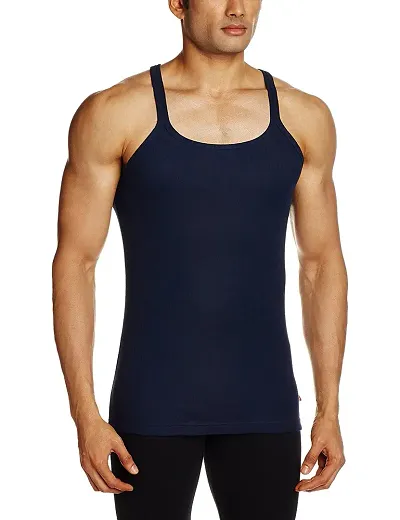 THE BLAZZE Men's Square Neck Vest (XX-Large, Navy)