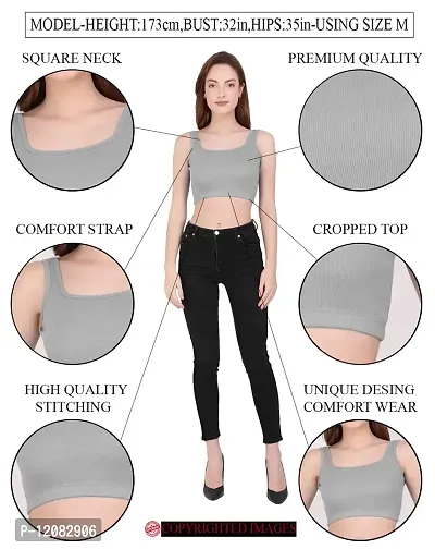 THE BLAZZE 1044 Crop Tops for Women (Medium, Black)-thumb6