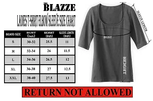 THE BLAZZE 1054 Women's Cotton Scoop Neck Elbow Sleeve T-Shirt for Women (Large(34?-36""), D - Grey)-thumb4