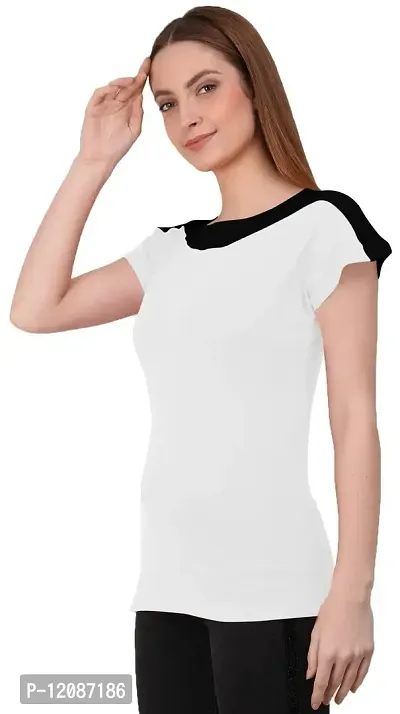 THE BLAZZE 1330 Women's Cotton Regular Fit Round Neck Half Sleeve Utility T-Shirts for Women Combo (2XL,Combo_02)-thumb4