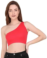 THE BLAZZE Women's Sleeveless Crop Tops Sexy Strappy Tees (XX-Large, Coral)-thumb3