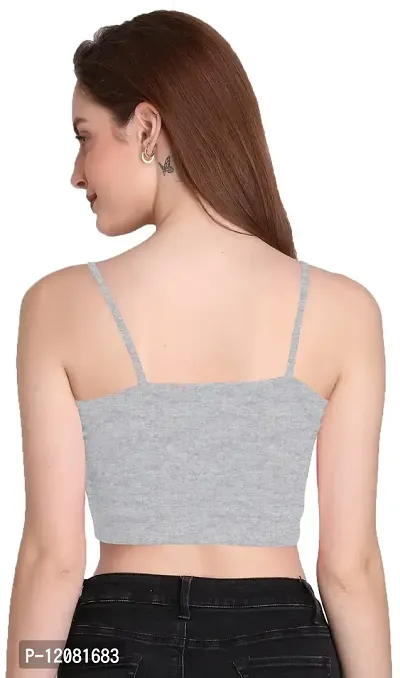 THE BLAZZE 1290 Women's Sleeveless Crop Tops Sexy Strappy Tees (XX-Large, Grey)-thumb3