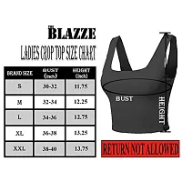 THE BLAZZE 1044 Women's Summer Basic Sexy Strappy Sleeveless Crop Tops (Small, Navy)-thumb4