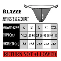 THE BLAZZE 0013 Men's Modal U Back G String Sexy Low Rise Briefs Panties, Men Boxer Underpants Shorts Underwear Bulge Pouch Funny Thongs (XX-Large(95-100cm), B - White)-thumb2