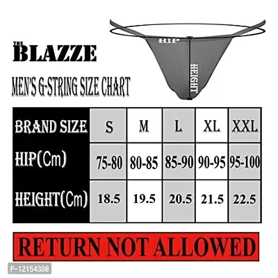 THE BLAZZE 0013 Men's Modal U Back G String Sexy Low Rise Briefs Panties, Men Boxer Underpants Shorts Underwear Bulge Pouch Funny Thongs (XX-Large(95-100cm), B - White)-thumb3