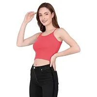 THE BLAZZE 1002 Women's Sleeveless Crop Tops Sexy Strappy Tees (XX-Large(38?-40""), T - Dark Rose)-thumb3