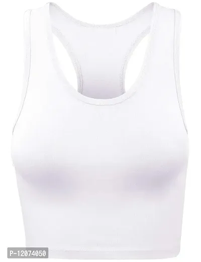 THE BLAZZE Women's Sleeveless Crop Tops Sexy Strappy Tees-thumb0