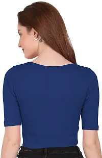 THE BLAZZE 1055 Women's Full Sleeve Crop Tops Sexy Strappy Tees (Medium, Royal Blue)-thumb2