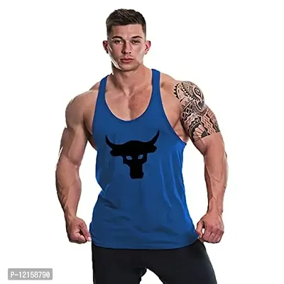 THE BLAZZE 0052 Men's Tank Top Muscle Gym Bodybuilding Vest Fitness Workout Train Stringer (Medium, Color_01)