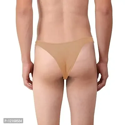 AD2CART A0010 Men's G-String Thong Thongs Sexy Low Mid High Rise Thongs Sexy Underwear Thongs for Men(XL, Beige)-thumb2