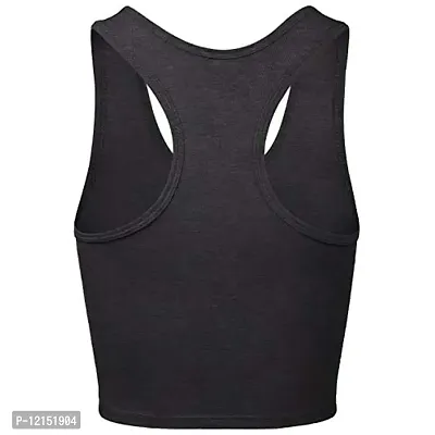 THE BLAZZE Women's Cotton Racerback Basic Crop Tank Tops (XX-Large, Charcoal Melange Charcoal Melange)-thumb4