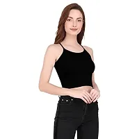 THE BLAZZE 1002 Women's Summer Basic Sexy Strappy Sleeveless Racerback Camisole Crop Top Tops (X-Large(36?-38""), Black)-thumb3