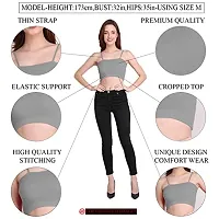 THE BLAZZE 1290 Crop Top for Women (Large, Grey)-thumb5