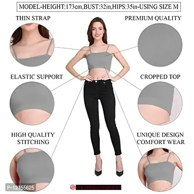 THE BLAZZE 1290 Crop Top for Women (Large, Grey)-thumb6