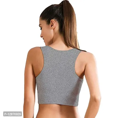 THE BLAZZE Women's Cotton Camisole (AS-88_Charcoal Melange_X-Large)-thumb2