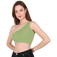 THE BLAZZE Women's Sleeveless Crop Tops Sexy Strappy Tees (XX-Large, Light Green)-thumb2