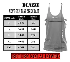 THE BLAZZE Men's Blank Stringer Y Back Bodybuilding Gym Tank Tops-thumb2