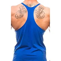 THE BLAZZE Men's Bodybuilding Gym Solid Color Tank Top Stringers (L, Royal Blue)-thumb1