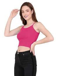 THE BLAZZE 1002 Women's Sleeveless Crop Tops Sexy Strappy Tees (Large(34?-36""), Q - Dark Pink)-thumb4