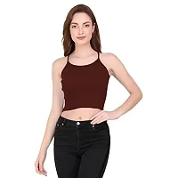 THE BLAZZE 1002 Women's Crop Top (2XL, Brown)-thumb2