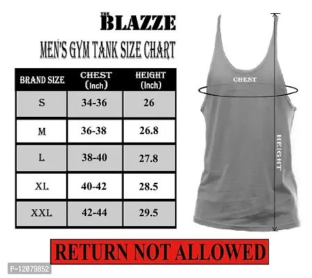 THE BLAZZE Men's Sleeveless T-Shirt Gym Tank Gym Tank Stringer Tank Tops Gym Vest Muscle Tee Gym Vest Vests Men Vest for Men T-Shirt for Men's (X-Large(40?-42""), Sman Army Green)-thumb3