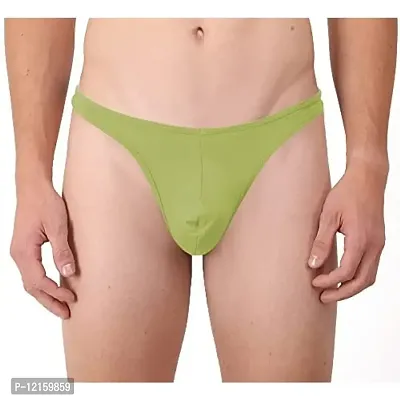 THE BLAZZE Men's Spandex Thongs (Pack of 1) (0010_1_P1_Color_07_Green_S)