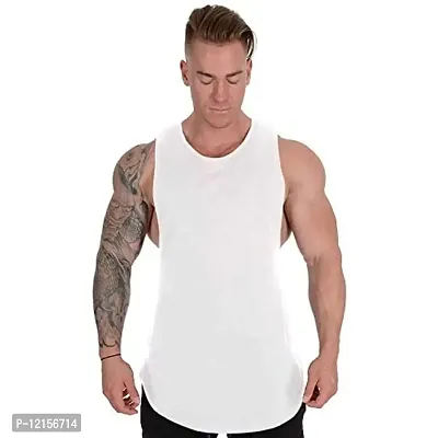 THE BLAZZE 0023 Men's Gym Tank Top (L, White)-thumb0