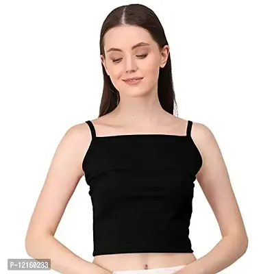 AD2CART A1663 Women's Basic Solid Wide Flat Neck Stylish Crop Top for Women(XL,Black)-thumb0