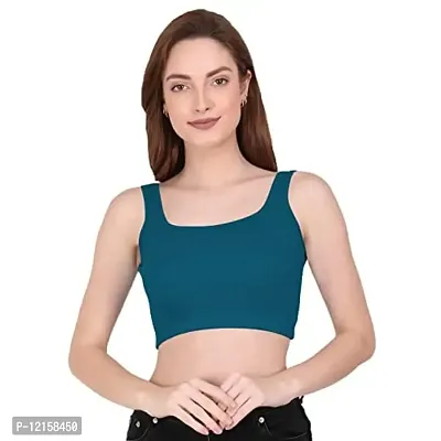 THE BLAZZE 1044 Women's Summer Basic Sexy Strappy Sleeveless Crop Top's (X-Large, Prussian Blue)