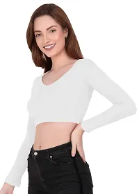 THE BLAZZE 1109 Women's V Neck Crop Top-thumb3