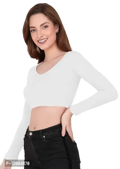 THE BLAZZE 1109 Women's V Neck Crop Top-thumb4