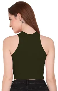 THE BLAZZE 1025 Women's Summer Basic Sexy Strappy Sleeveless Racerback Camisole Crop Top Top-thumb1