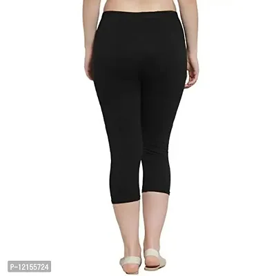 THE BLAZZE 1603 Women's Cotton Churidar Leggings (Small, Black)-thumb2