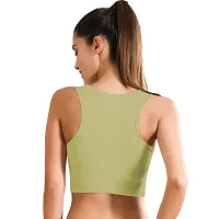 THE BLAZZE 1004 Women's Basic Round Neck Sleeveless Crop Top for Women(L,Combo_01)-thumb1