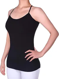 THE BLAZZE Women's Cotton Thermal Camisole (L, Black)-thumb2